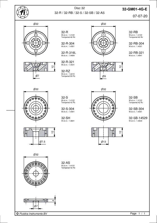 Disc 32-R /32-RB /32-S /32-SB /32-AS