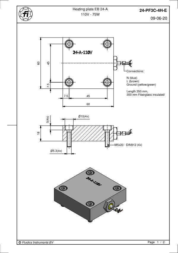 Heating plate EB 24-A 110V – 75W