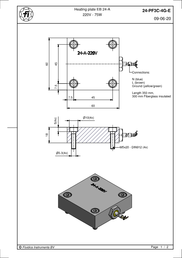 Heating plate EB 24-A 220V – 75W