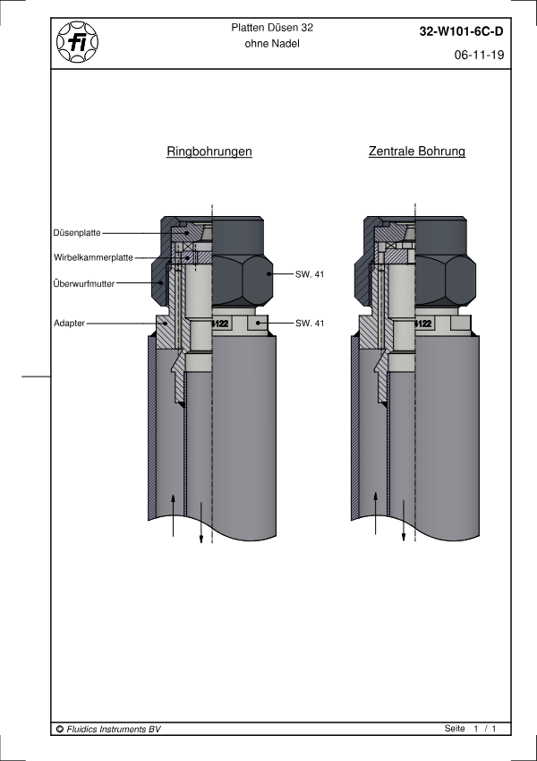 Platten Düsen 32 ohne Nadel